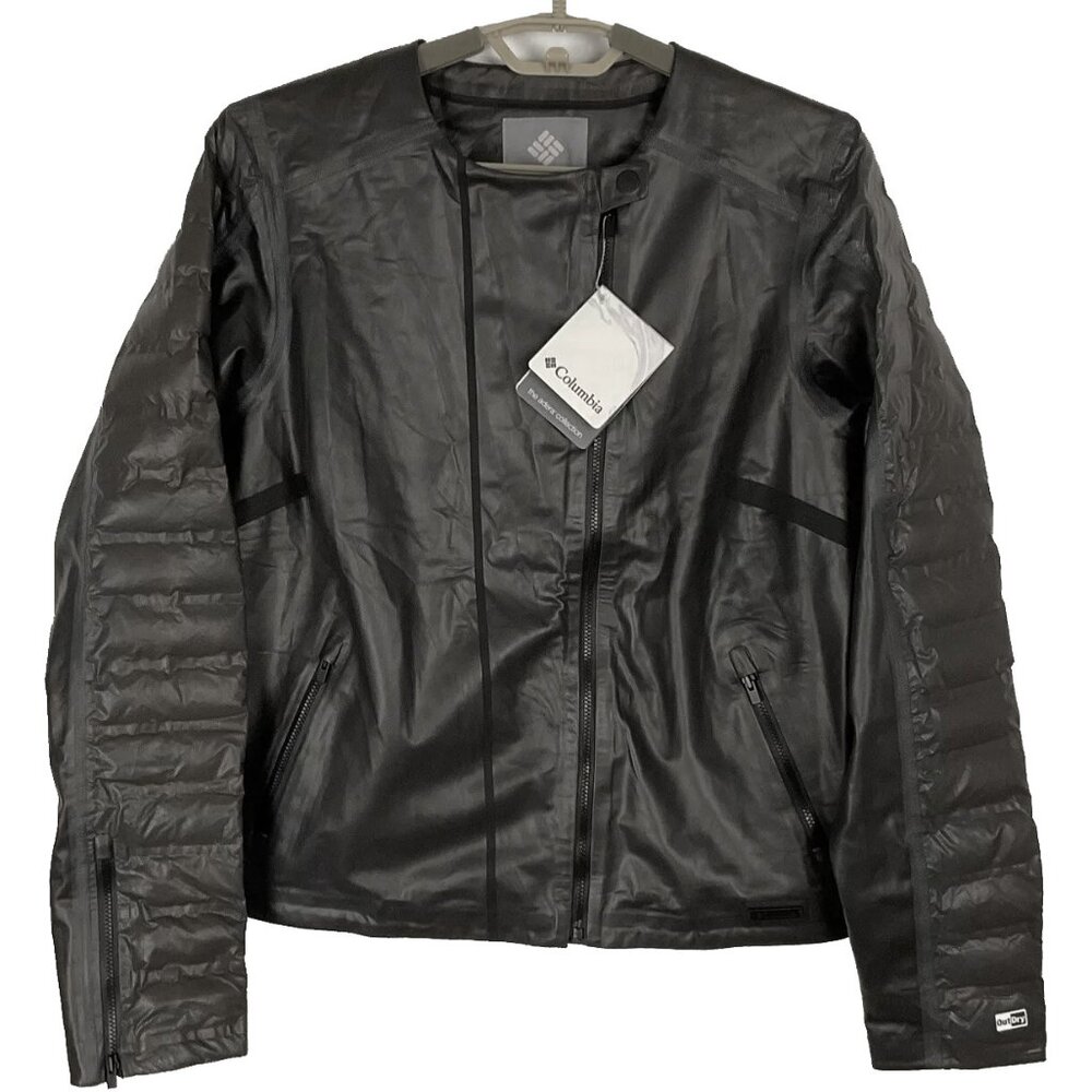 NEW! Columbia OutDry Ex Moto Jacket! M Dark Grey Biker Seam Sealed Waterproof